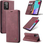 Voor Samsung Galaxy A52 5G CaseMe 013 Multifunctionele Horizontale Flip Leren Case met Houder & Kaartsleuf & Portemonnee (Wijnrood)