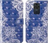 Voor Xiaomi Redmi Note 9 / Mi 10X 4G 3D-schilderij Gekleurd tekeningpatroon Horizontaal Flip TPU + PU lederen tas met houder & kaartsleuven & portemonnee & lanyard (wit kant)