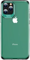 Voor iPhone 11 Pro TOTUDESIGN Clear Crystal Series Metal + PC beschermhoes (groen)