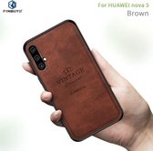 PINWUYO Schokbestendige waterdichte volledige dekking PC + TPU + huid beschermhoes voor Huawei Nova5 (bruin)