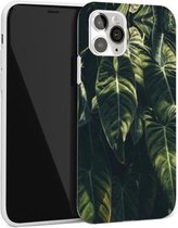 Glanzend plantpatroon TPU beschermhoes voor iPhone 11 (bananenblad)