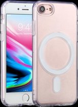 magnetische ring-hoesje Eenvoudige magnetische ring All-inclusive helder kristal acryl PC + TPU schokbestendig hoesje voor iPhone SE 2020/8