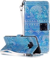 Magisch 3D Helder Gekleurd Tekening Patroon Horizontale Flip PU Leren Case met Houder & Kaartsleuven & Portemonnee & Fotolijst voor Galaxy Note 9 (Tribes Elephant)