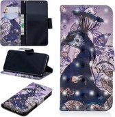 3D Gekleurde Tekening Patroon Horizontale Leren Flip Case voor Samsung Galaxy A8, met Houder & Kaartsleuven & Portemonnee (Pauw)