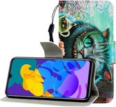 Voor Huawei Honor Play 4T Pro Gekleurde Tekening Horizontale Flip Leren Case met Houder & Kaartsleuf & Portemonnee (Groene Ogen)