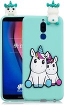 Voor Huawei Mate 10 Lite 3D Cartoon patroon schokbestendig TPU beschermhoes (paar eenhoorn)