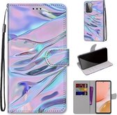 Voor Samsung Galaxy A72 5G Gekleurde Tekening Cross Texture Horizontale Flip PU Leather Case met Houder & Kaartsleuven & Portemonnee & Lanyard (Fluorescerende Watertextuur)