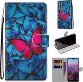 Voor Huawei P20 Pro Gekleurde Tekening Cross Textuur Horizontale Flip PU Lederen Case met Houder & Kaartsleuven & Portemonnee & Lanyard (Blauw Rood Vlinder)