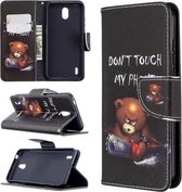 Voor Nokia 1.3 Gekleurde tekening patroon Horizontale flip lederen tas met houder & kaartsleuven & portemonnee (beer)