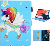 Voor iPad Pro 11 (2020) & (2018) Geschilderd patroon Tablet PC Beschermende lederen tas met beugel & kaartsleuf & fotohouder (Star Unicorn)