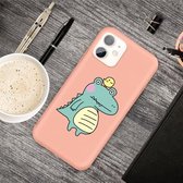 Voor iPhone 11 Cartoon Animal Pattern Shockproof TPU beschermhoes (Orange Crocodile Bird)