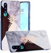 Voor Huawei P30 Hot Stamping Geometrische Marmer IMD Craft TPU Beschermhoes (Ananas)