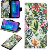 3D Gekleurde Tekening Patroon Horizontale Leren Flip Case voor Huawei Honor8C, met Houder & Kaartsleuven & Portemonnee (Bananenblad)