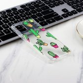 Voor Samsung Galaxy A71 gekleurd tekeningpatroon zeer transparant TPU beschermhoes (cactus)