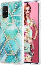 Voor Samsung Galaxy A71 5G 3D Electroplating Marble Pattern TPU beschermhoes (blauw)