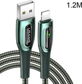 USAMS US-SJ469 Raydan-serie 8-pins Smart Power-off oplaadgegevenskabel, lengte: 1,2 m (groen)