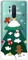 Voor OnePlus 8 Pro Christmas Series transparante TPU beschermhoes (drielaagse kerstboom)