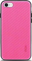 MOFI voor iPhone SE 2020 & 8 & 7 stoffen oppervlak + pc + TPU beschermhoes achterkant (rose rood)