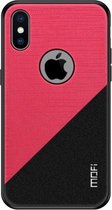 MOFI schokbestendige TPU + pc + stoffen hoes voor iPhone XS Max (rood)