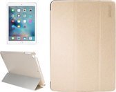 ENKAY voor iPad 2017 Zijden textuur + kunststof bodembehuizing Horizontale flip lederen tas met houder en slaap- / wekfunctie (goud)