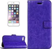 Voor iPhone 8 & 7 Crazy Horse Texture Horizontale Flip Leren Case met Magnetische Gesp & Houder & Kaartsleuven & Portemonnee & Fotolijst (Paars)