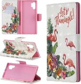 3D Gekleurde Tekening Patroon Horizontale Flip Leren Case met Houder & Kaartsleuven & Portemonnee Voor Galaxy Note10 + (Engels Flamingo)