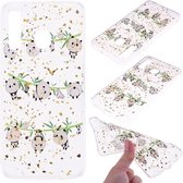 Cartoon patroon goudfolie stijl Dropping Glue TPU zachte beschermhoes voor Galaxy A50 (Panda)