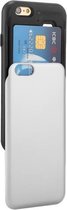 GOOSPERY voor iPhone 6 & 6s TPU + PC Sky Slide Bumper beschermende achterkant van de behuizing met kaartsleuven (zilver)