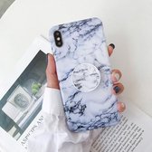 Glanzende marmeren opvouwbare beugel TPU-hoesje voor iPhone XR (Z3)