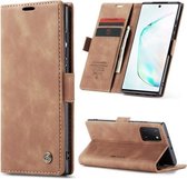 Voor Galaxy A81 / Note 10 Lite CaseMe multifunctionele horizontale lederen flip-hoes, met kaartsleuf en houder en portemonnee (bruin)