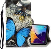 Voor Galaxy A50 3D Gekleurde Tekening Horizontale Flip PU Leren Case met Houder & Kaartsleuven & Portemonnee (Een Vlinder)