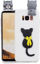 Voor Galaxy S8 3D Cartoon Pattern Shockproof TPU beschermhoes (Little Black Cat)