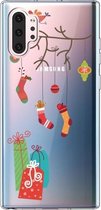 Voor Galaxy Note10 Pro Trendy schattig kerstpatroon Clear TPU beschermhoes (Black Tree Gift)