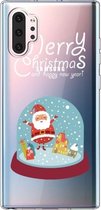 Voor Galaxy Note10 Pro Trendy schattig kerstpatroon doorzichtig TPU beschermhoes (kristallen bol)