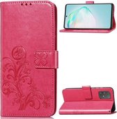 Voor Galaxy S10 Lite / A91 / M80s Lucky Clover Pressed Flowers Pattern Leather Case met houder & kaartsleuven & portemonnee & draagriem (Rose)