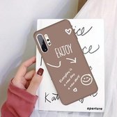 Voor Galaxy Note10 + Enjoy Love Pattern Frosted TPU beschermhoes (kaki)