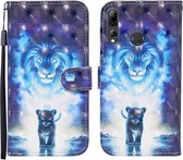 Voor Huawei P smart 2019 / Honor 10 Lite 3D Geschilderd Patroon Horizontale Flip Leren Case met Houder & Portemonnee & Kaartsleuf & Lanyard (Leeuw)
