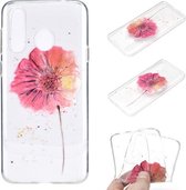 Voor Huawei Y6p Gekleurd tekeningpatroon Transparant TPU beschermhoes (bloem)