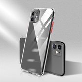 Voor iPhone 11 Color Button Clear Volledige dekking Schokbestendig TPU-hoesje (rood)