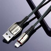 TOTUDESIGN BL-002 Bright Sereis 3A USB naar 8-pins snellaadgegevenssynchronisatiekabel, lengte: 1,2 m (groen)