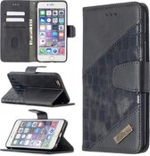 Voor iPhone 6 Plus bijpassende kleur Krokodiltextuur Horizontale flip PU lederen tas met portemonnee & houder & kaartsleuven (zwart)