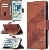 Voor iPhone 8 Plus bijpassende kleur Krokodiltextuur Horizontale flip PU lederen tas met portemonnee & houder & kaartsleuven (bruin)