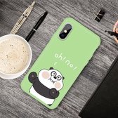 Voor iPhone XS / X Cartoon dier patroon schokbestendig TPU beschermhoes (groene panda)