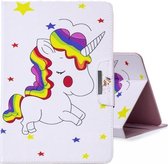 Voor 7 inch Tablet PC Universele Gekleurde Tekening Horizontale Flip PU Lederen Case met Houder & Kaartsleuven (Rainbow Horse)