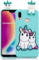 Voor Huawei P20 Lite 3D Cartoon patroon schokbestendig TPU beschermhoes (paar eenhoorn)