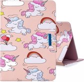 Voor 8 inch Tablet PC Universele Gekleurde Tekening Horizontale Flip PU Lederen Case met Houder & Kaartsleuven (Paard en Cloud)