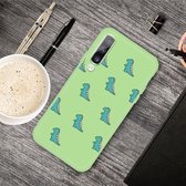 Voor Galaxy A70 Cartoon Animal Pattern Shockproof TPU beschermhoes (groene dinosaurussen)