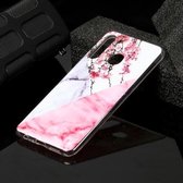 Voor Galaxy A21 Marble Pattern Soft TPU beschermhoes (pruimenbloesem)