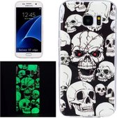 Voor Galaxy S7 Edge / G935 Noctilucent Red Eye Ghost Pattern IMD Vakmanschap Zachte TPU Beschermhoes