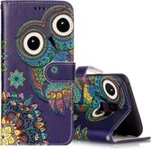 Voor Galaxy S9 + glanzende olie reliëf etnische stijl uil patroon horizontale flip lederen tas met houder & kaartsleuven & portemonnee